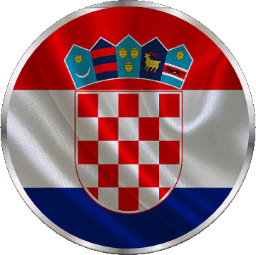 Runde Kroatien Europa Fahnen 