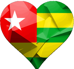 Corazón Togo África Banderas 