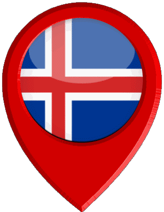 Standort-Pin Island Europa Fahnen 