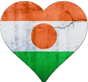 Coeur Niger Afrique Drapeaux 