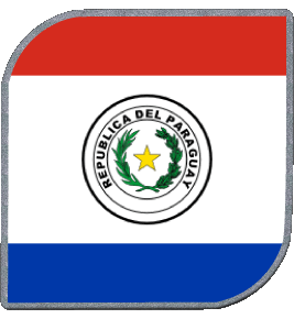 Square Paraguay America Flags 