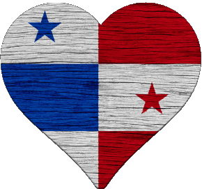 Coeur Panama Amériques Drapeaux 