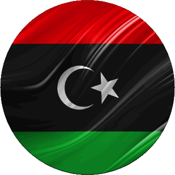 Runde Libyen Afrika Fahnen 