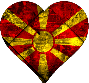 Cuore Macedonia Europa Bandiere 