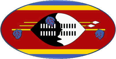Oval Eswatini Afrika Fahnen 