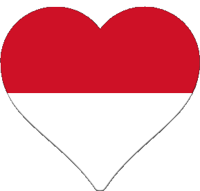 Heart Monaco Europe Flags 