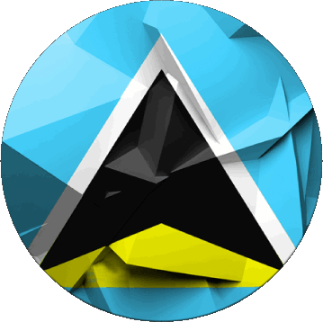Round St. Lucia America Flags 