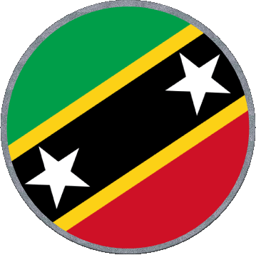 Runde St. Kitts und Nevis Amerika Fahnen 