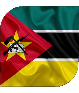 Square Mozambique Africa Flags 