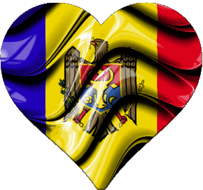 Cuore Moldova Europa Bandiere 