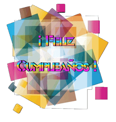 015 Fond Transparent Abstracto - Geométrico Feliz Cumpleaños Espagnol Messages 
