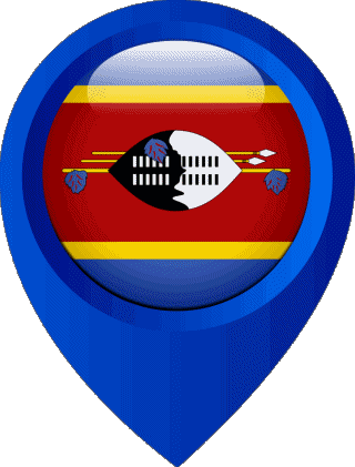 Marcador de ubicación Eswatini África Banderas 