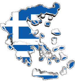 Carta Geografica Grecia Europa Bandiere 