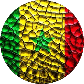 Round Senegal Africa Flags 