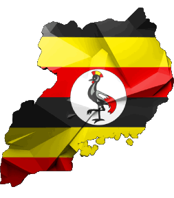 Karte Uganda Afrika Fahnen 