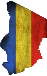 Carte Tchad Afrique Drapeaux 