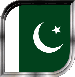 Square Pakistan Asia Flags 
