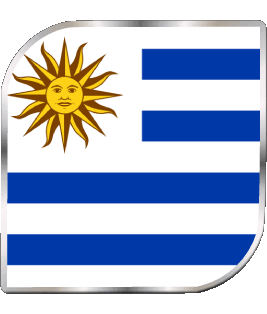 Square Uruguay America Flags 