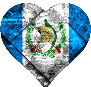 Heart Guatemala America Flags 
