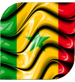 Square Senegal Africa Flags 