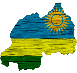 Karte Ruanda Afrika Fahnen 
