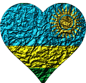 Coeur Rwanda Africa Flags 