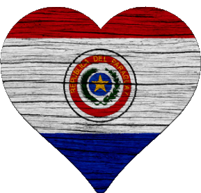 Heart Paraguay America Flags 