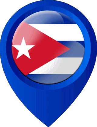 Location Pin Cuba America Flags 