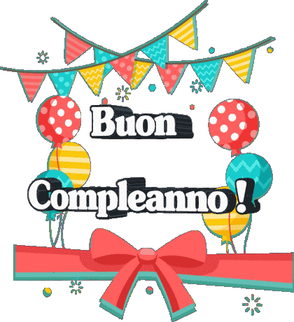 006 Palloncini - Coriandoli Buon Compleanno Italien Messages 