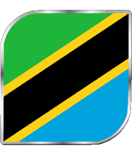 Square Tanzania Africa Flags 