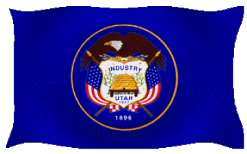 Waving Utah U.S.A - States America Flags 