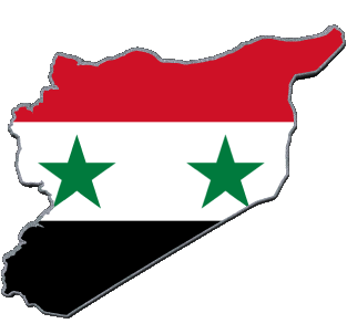 Map Syria Asia Flags 