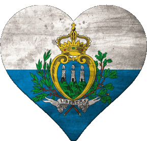 Coeur Saint Marin Europe Drapeaux 