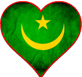 Cuore Mauritania Africa Bandiere 