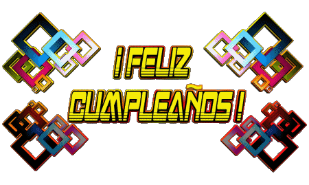 003 Fondo transparente Abstracto - Geométrico Feliz Cumpleaños Español Mensajes 