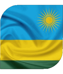 Carré Rwanda Afrique Drapeaux 