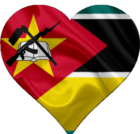 Heart Mozambique Africa Flags 