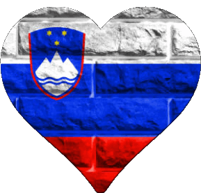 Heart Slovenia Europe Flags 