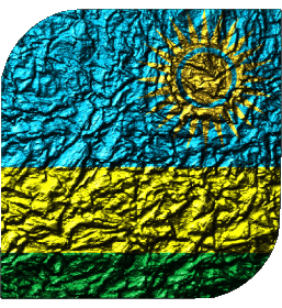 Carré Rwanda Afrique Drapeaux 