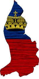 Karte Liechtenstein Europa Fahnen 
