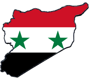 Carte Syrie Asie Drapeaux 