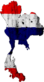 Carte Thaïlande Asie Drapeaux 