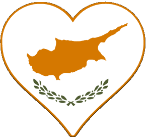 Heart Cyprus Europe Flags 