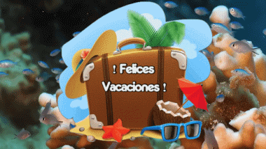 006 Fondo animado Felices Vacaciones Español Mensajes 