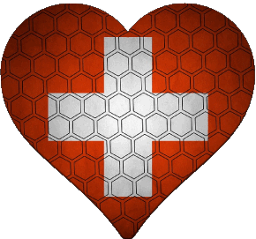 Corazón Suiza Europa Banderas 