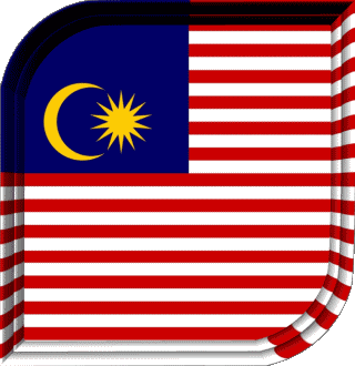 Square Malaysia Asia Flags 