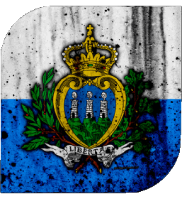 Square San Marino Europe Flags 