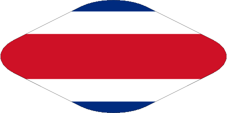 Oval 02 Costa Rica Amerika Fahnen 