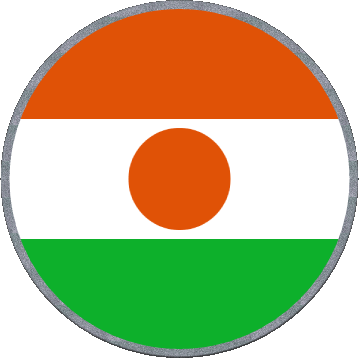Round Niger Africa Flags 