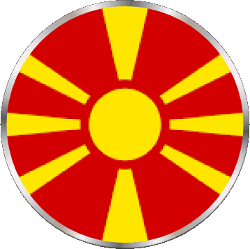 Round Macedonia Europe Flags 